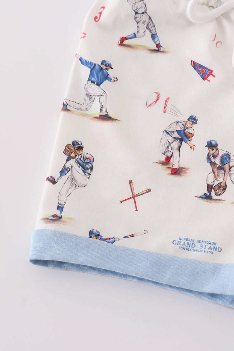 Baseball print boy pajamas set