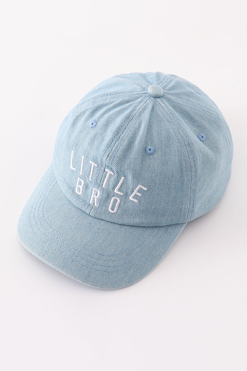 Blue little bro embroidery hat