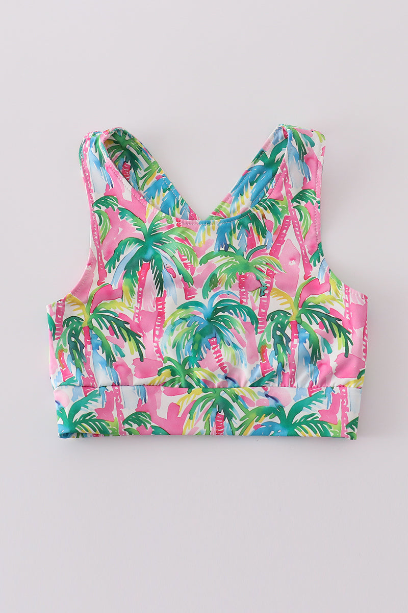 Palm paradise print tennis skort set