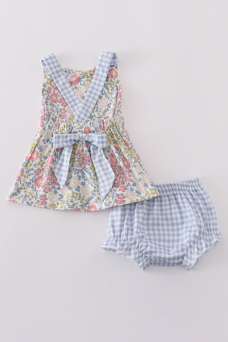 Pastel wildflowers print bloomer set