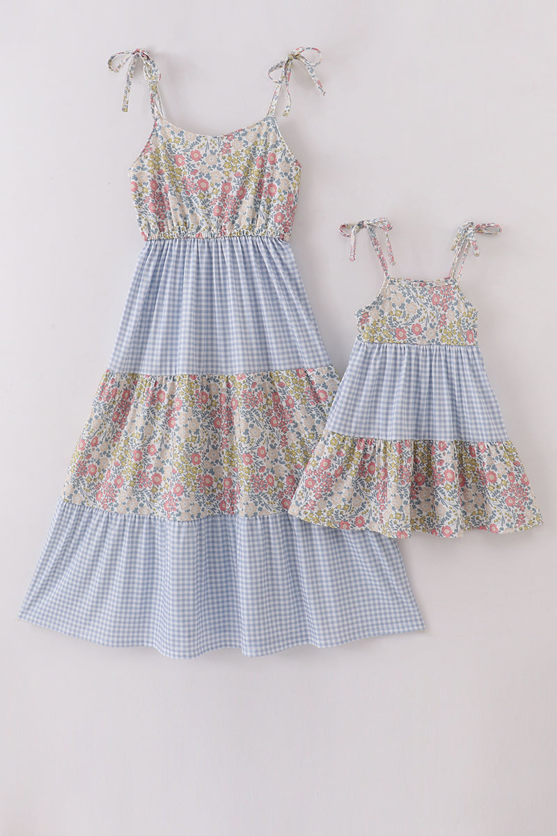 Pastel wildflowers print mom&me tiered dress