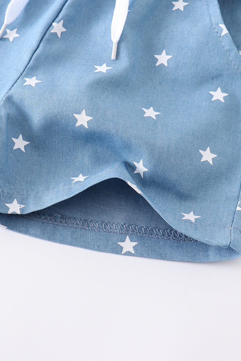 Blue star pocket shorts