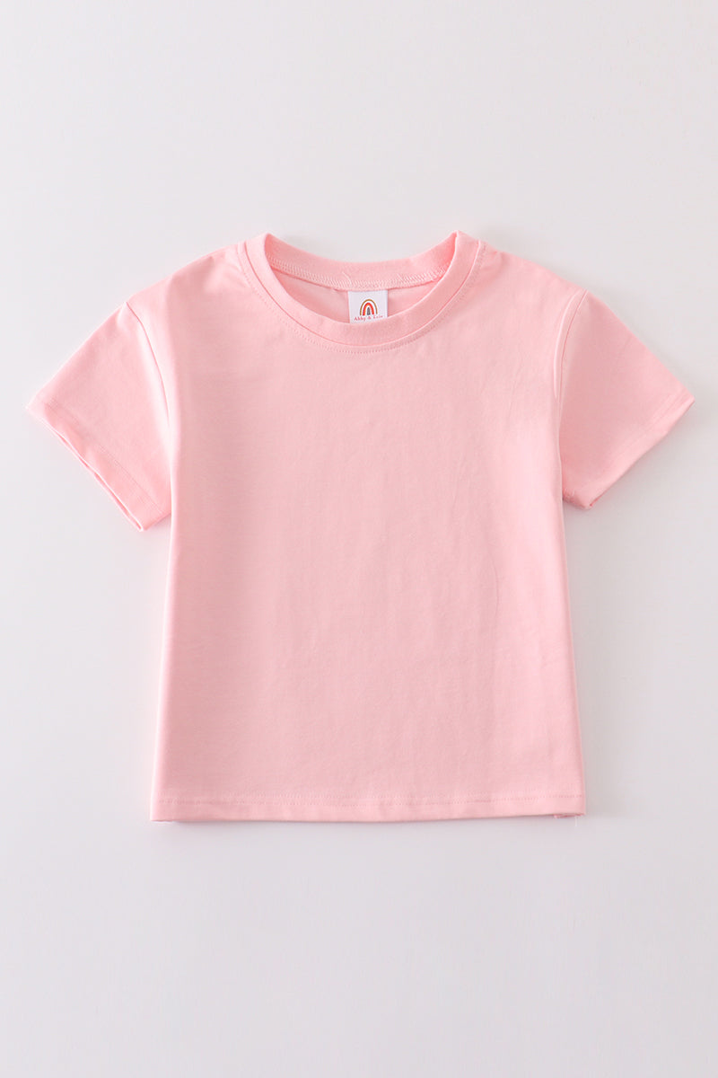 Pink blank basic t-shirt Adult Kids and baby bubble