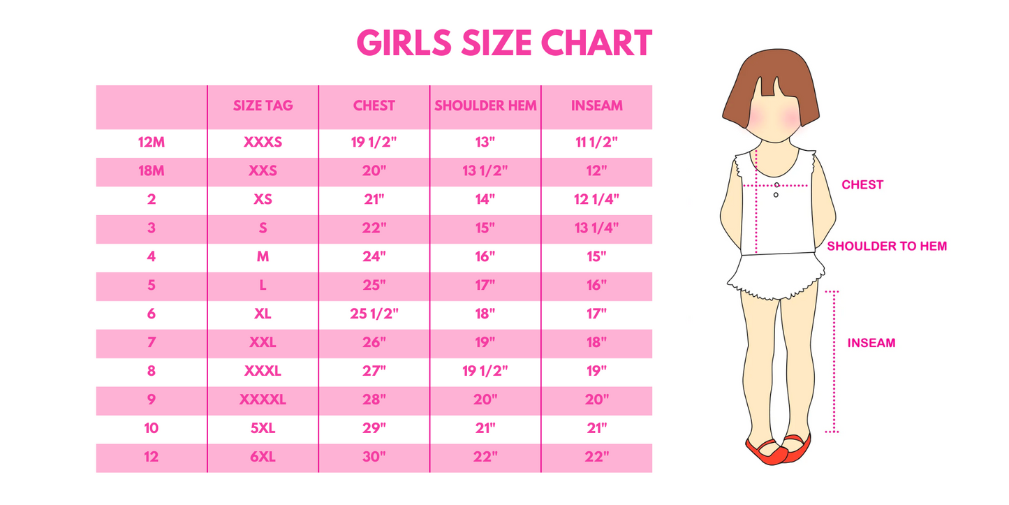 Mommy & Mini Me - Mini Me Size Chart