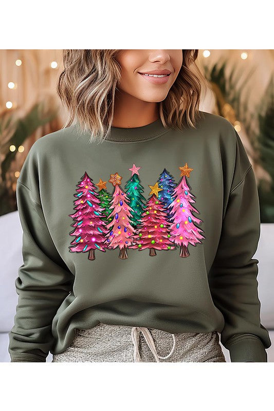 Christmas Tree Fleece Sweatshirt