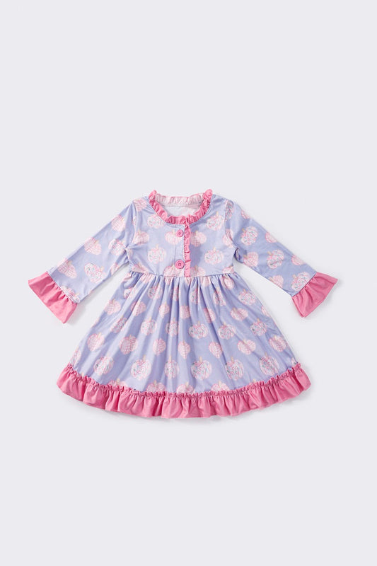 Pink pumpkin ruffle dress