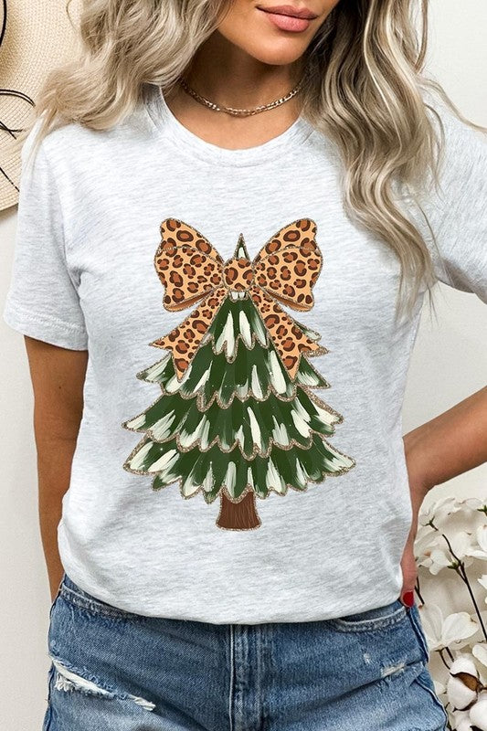 Faux Glitter Colorful Christmas Tree Graphic Tee