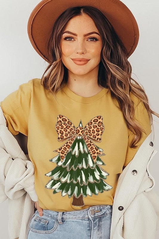 Faux Glitter Colorful Christmas Tree Graphic Tee