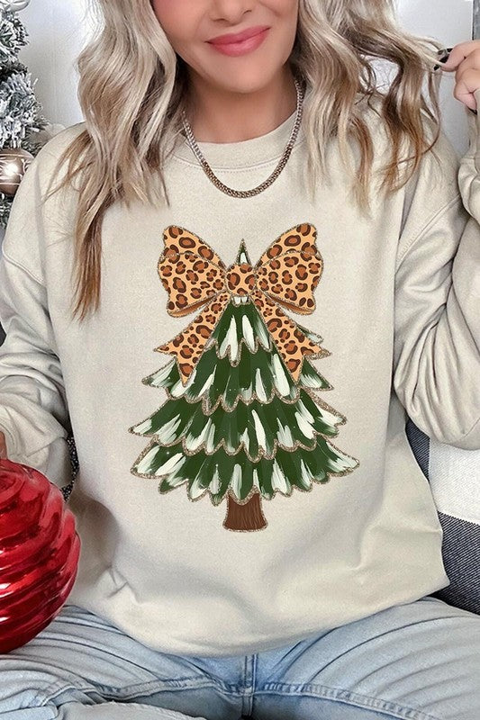 Faux Glitter Colorful Christmas Tree Sweatshirts