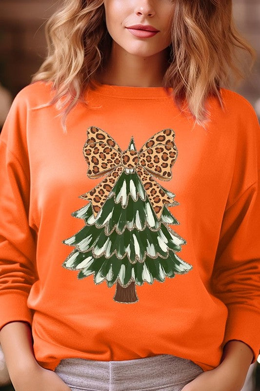 Faux Glitter Colorful Christmas Tree Sweatshirts