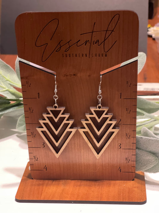 Going Down Earrings - Laser Cut/Wooden