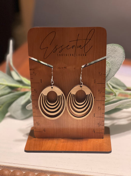 Round & Round Earrings - Laser Cut/Wooden