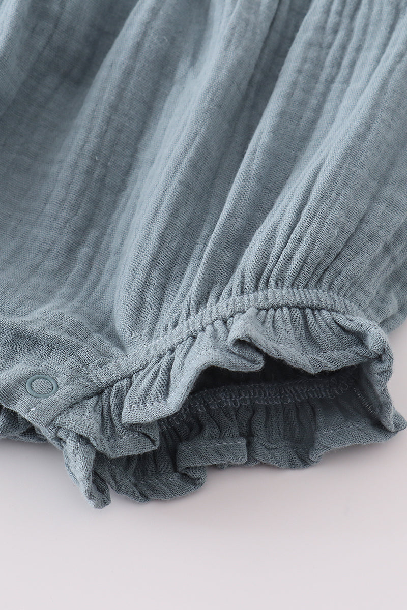 Premium Blue muslin ruffle bubble