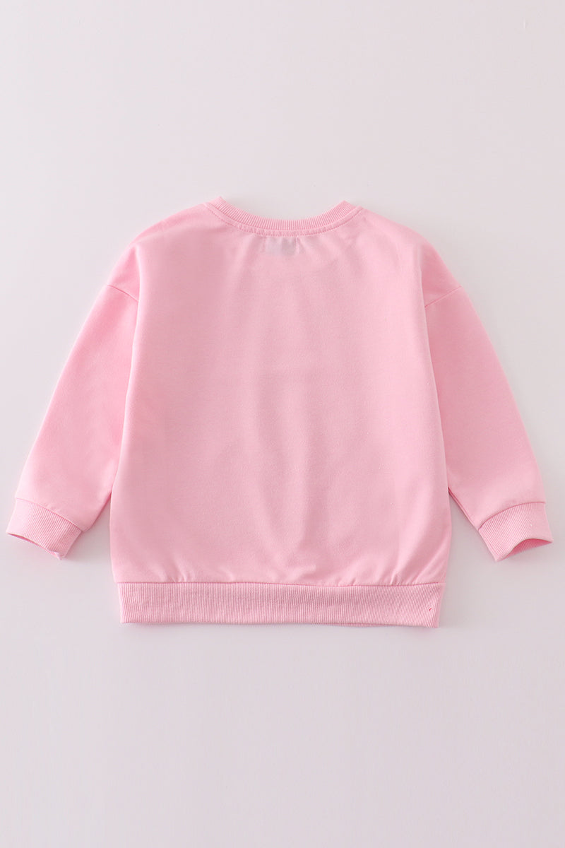 Premium pink valentine heart girl sweatshirt