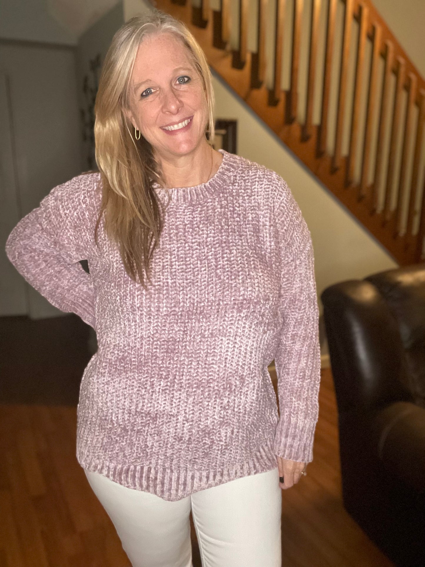 Chunky Scalloped Sweater - Lavender