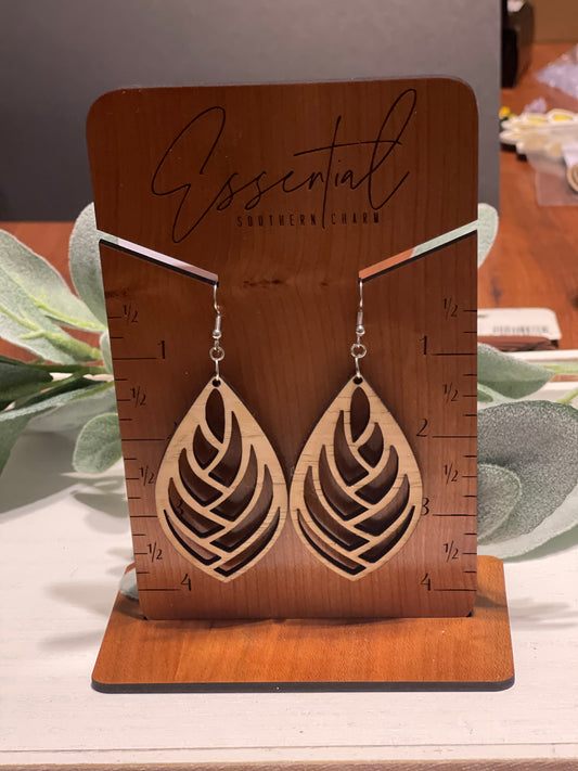 Hug Me Teardrop Earrings - Laser Cut/Wooden