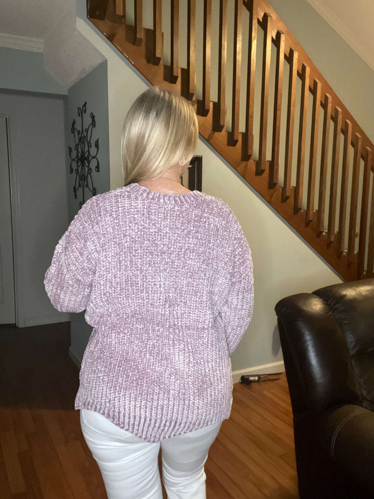 Chunky Scalloped Sweater - Lavender