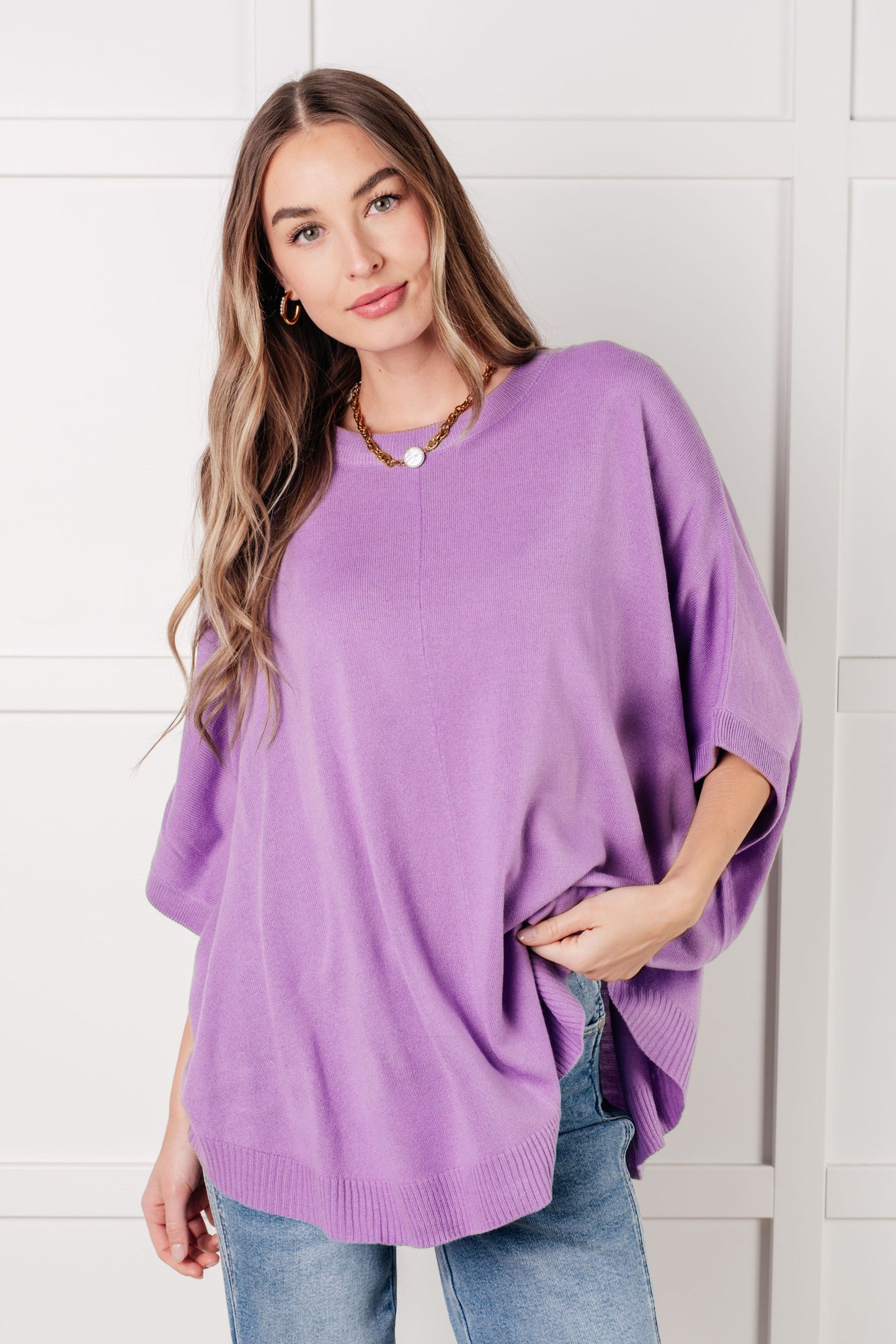 Lilac Whisper Dolman Sleeve Top