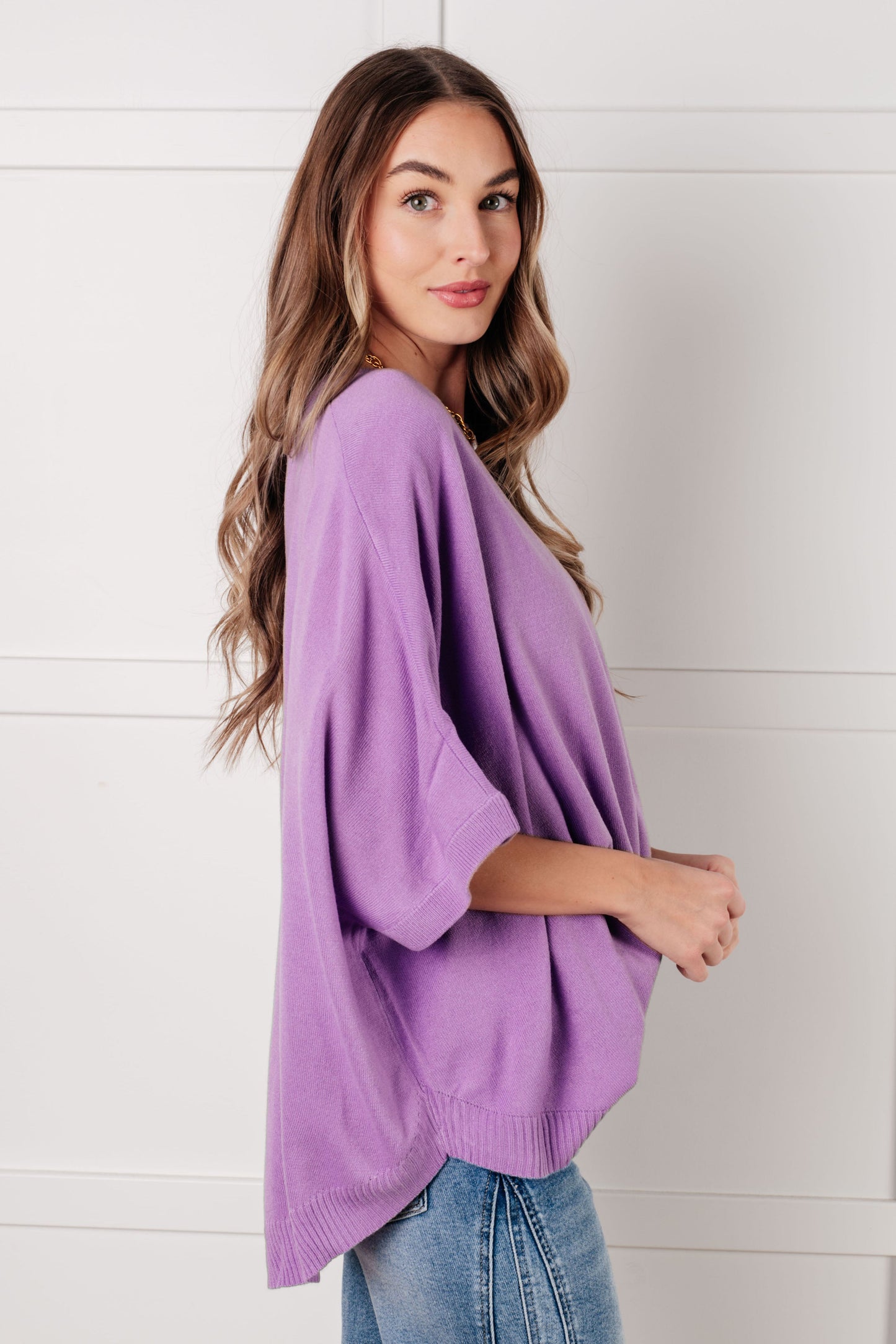 Lilac Whisper Dolman Sleeve Top