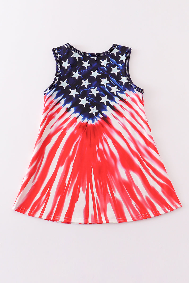 Patriotic flag print dress