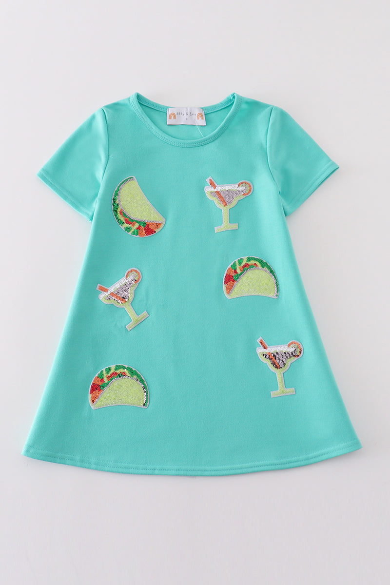 Mint taco mojito sequin mom&me dress