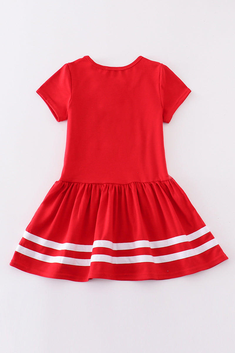 Atlanta baseball applique girl dress