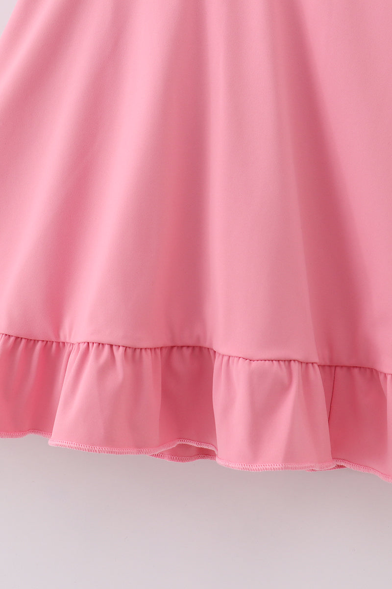 Pink active sporty ruffle tennis dress