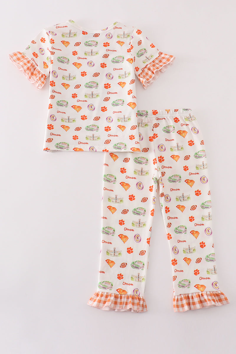 Clemson football baby girl pajamas set