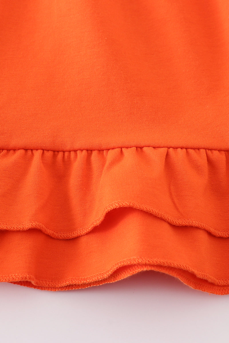 Orange ruffle girl dress