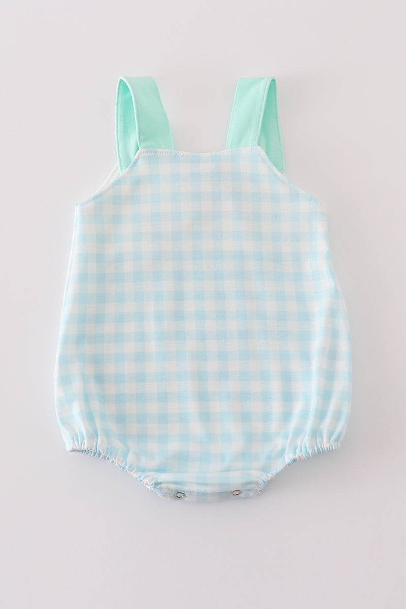 Blue gingham boy bubble