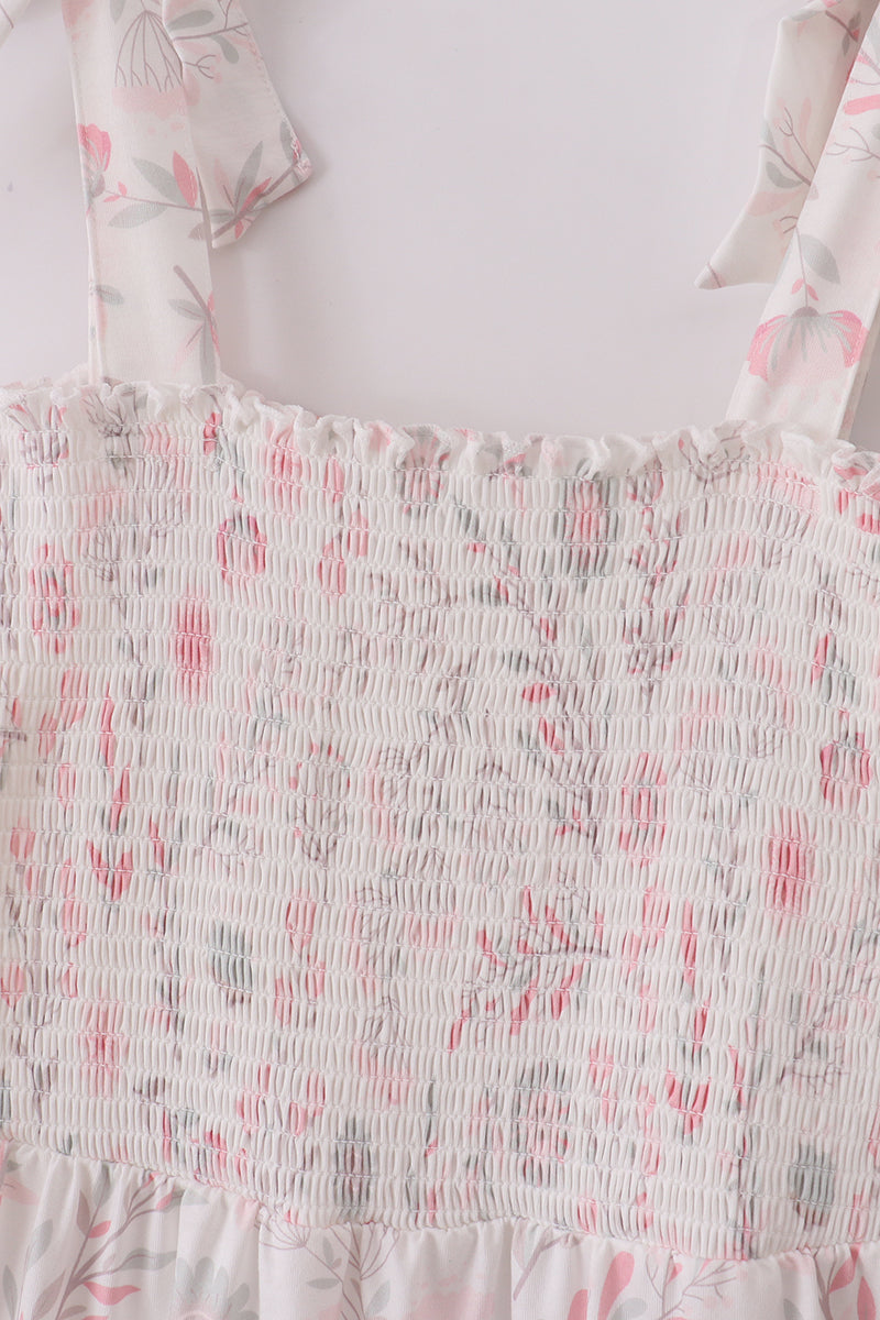 Pink blush meadow smocked mom&me dress