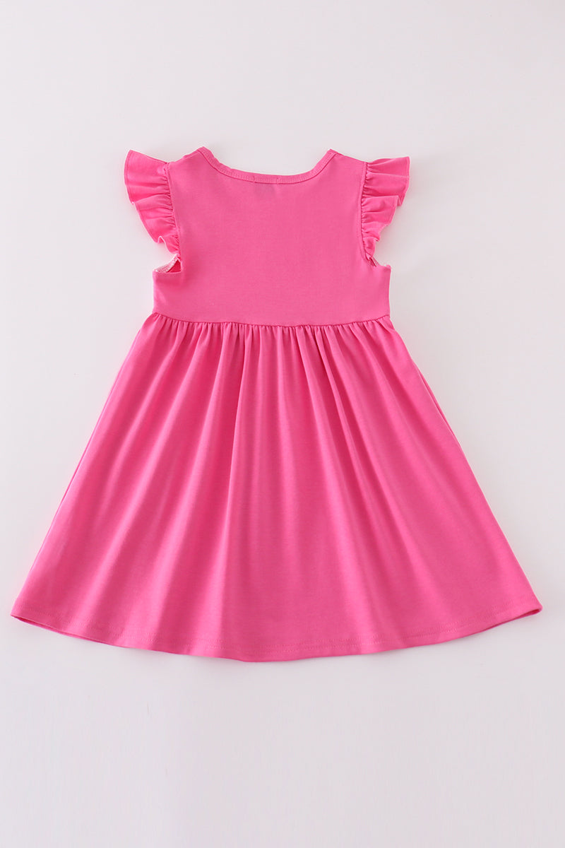 Pink ballerina embroidery girl dress