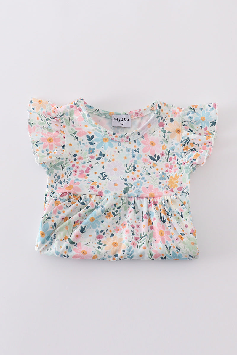 Spring blossom print bloomer set