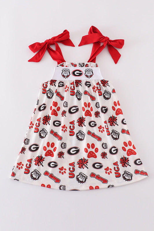 Bulldog embroidery dress