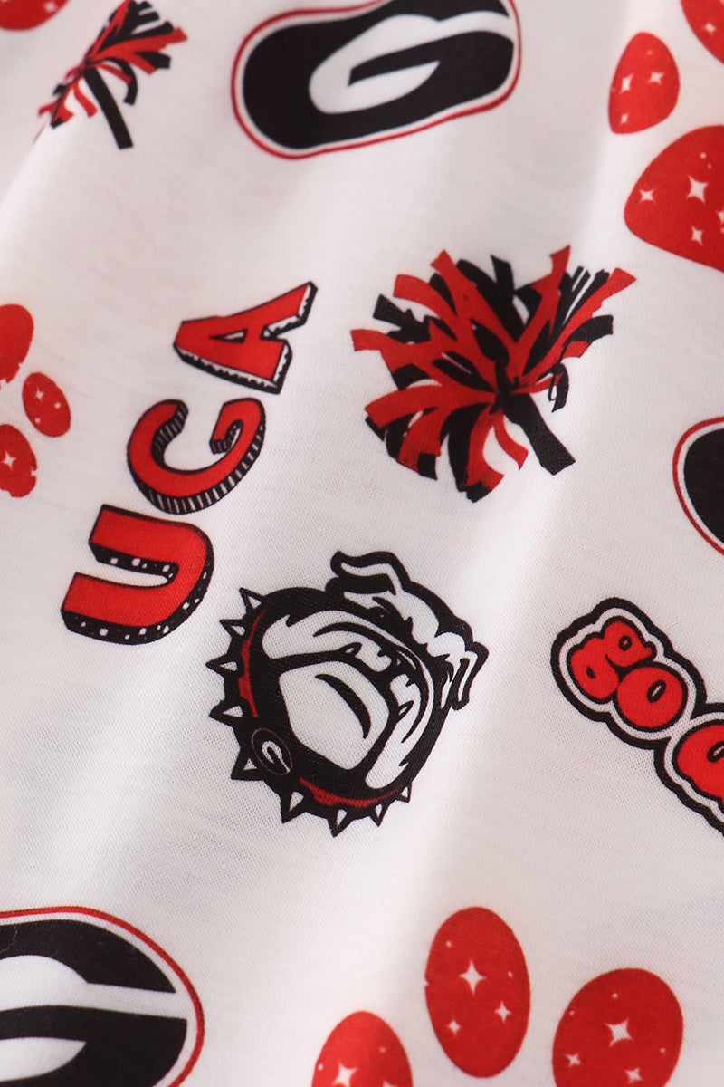 Bulldog embroidery dress