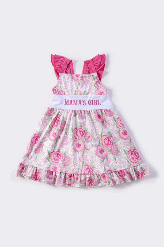 Pink floral MAMA'S GIRL dress