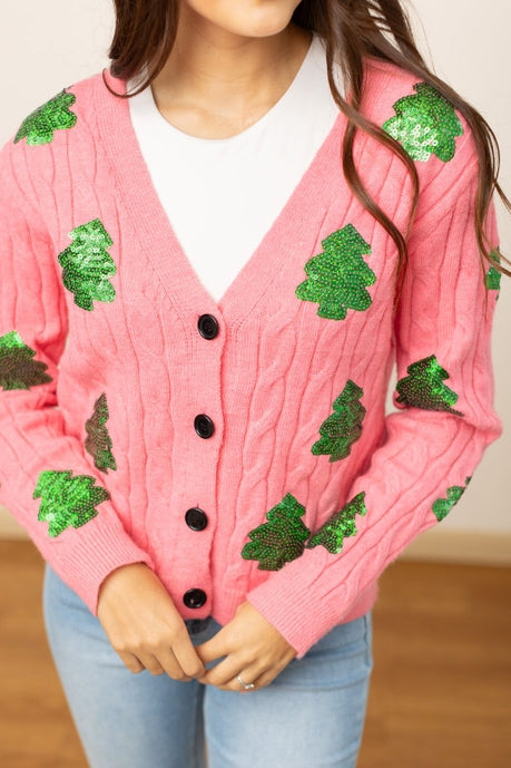 Sequin Trees Cardigan