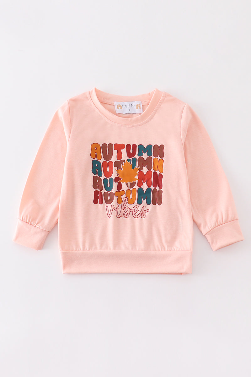 Coral "autumn" girl top